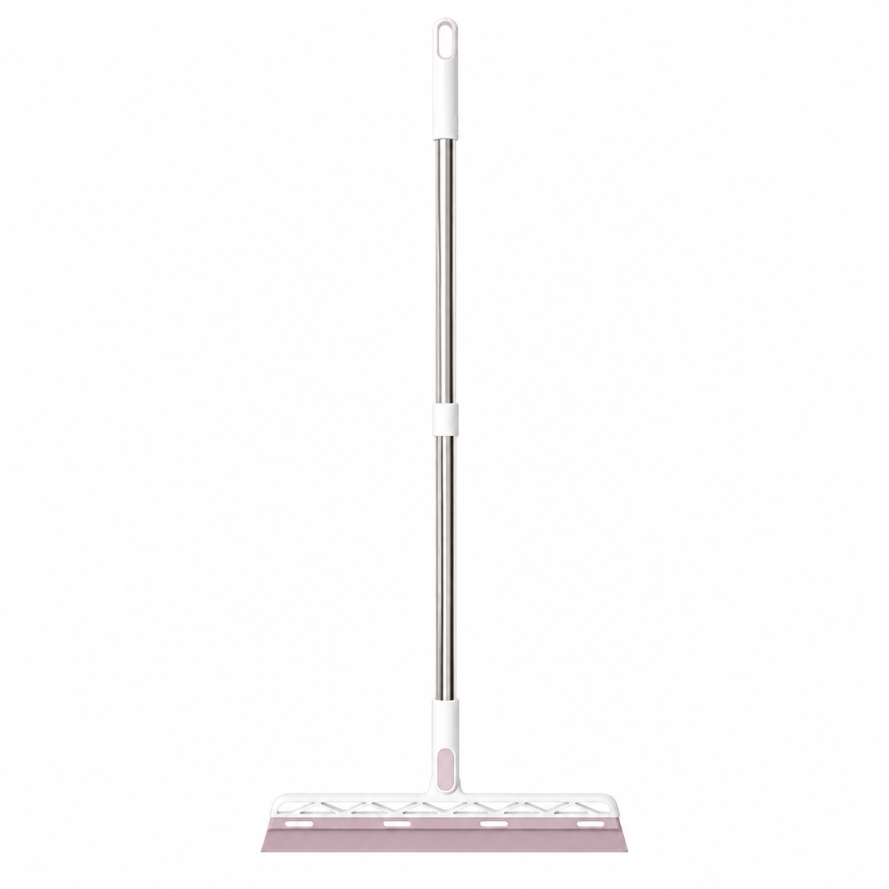 Purple 2 in 1 Floor Squeegee Broom - 102cm Long Handle 32cm Double Sided Cleaning Head with 180 Degree Rotation for Water, Hair, Floors, Windows and Bathrooms