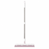 Purple 2 in 1 Floor Squeegee Broom - 102cm Long Handle 32cm Double Sided Cleaning Head with 180 Degree Rotation for Water, Hair, Floors, Windows and Bathrooms