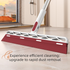 Purple 2 in 1 Floor Squeegee Broom - 102cm Long Handle 32cm Double Sided Cleaning Head with 180 Degree Rotation for Water, Hair, Floors, Windows and Bathrooms