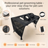 Portable Foldable Pet Grooming Table with Mesh Base and Adjustable Restraint Loop - Ergonomic Elevated Dog and Cat Washing Stand for Home Bathing