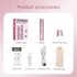 Purple Women's 2-in-1 Waterproof Electric Shaver and Trimmer - Rechargeable Bikini Body Hair Remover with Ceramic Blades, LCD Display and 180 Min Runtime for Bikini Line, Legs and Body