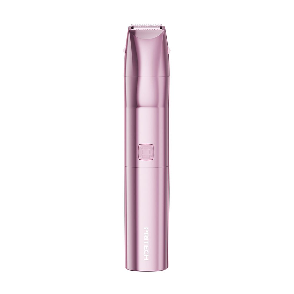 Pink Women's 2-in-1 Waterproof Electric Shaver and Trimmer - Rechargeable Bikini Body Hair Remover with Ceramic Blades, LCD Display and 180 Min Runtime for Bikini Line, Legs and Body
