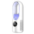White Bladeless Misting Desk Fan - 30.5cm USB Powered 3 Speed Personal Cooling Fan with Mist Function, LCD Display, Timer and 7 Colour Ambient Light