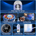 White Bladeless Misting Desk Fan - 30.5cm USB Powered 3 Speed Personal Cooling Fan with Mist Function, LCD Display, Timer and 7 Colour Ambient Light