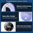 White Bladeless Misting Desk Fan - 30.5cm USB Powered 3 Speed Personal Cooling Fan with Mist Function, LCD Display, Timer and 7 Colour Ambient Light