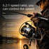 6000 Size Spinning Fishing Reel - Metal Front Drag Reel with Foldable Left or Right Handle and Large Grip Knob for Surf, Inshore and Offshore Fishing