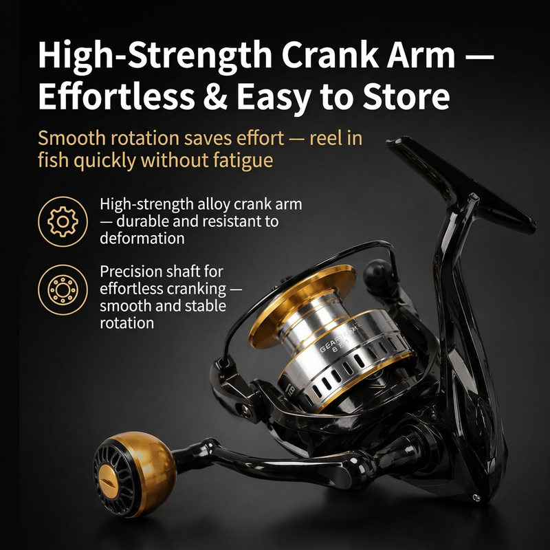 6000 Size Spinning Fishing Reel - Metal Front Drag Reel with Foldable Left or Right Handle and Large Grip Knob for Surf, Inshore and Offshore Fishing