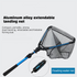 Telescopic Folding Fishing Landing Net - 92cm Aluminium Alloy Handle with 80cm Deep Triangular Mesh Net, One Click Foldable Design for Freshwater and Saltwater Fishing
