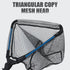 Telescopic Folding Fishing Landing Net - 92cm Aluminium Alloy Handle with 80cm Deep Triangular Mesh Net, One Click Foldable Design for Freshwater and Saltwater Fishing