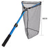 Telescopic Folding Fishing Landing Net - 92cm Aluminium Alloy Handle with 80cm Deep Triangular Mesh Net, One Click Foldable Design for Freshwater and Saltwater Fishing