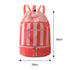 Pink Swim Backpack with Separate Shoe Compartment - 39 x 29 cm Drawstring Sports Bag with Front Zip Pocket and Adjustable Shoulder Straps for Beach, Pool, Gym and Travel