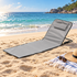 Grey Adjustable Folding Beach Mat with Backrest - 5 Position Reclining Lounger with Built In Pillow, 600D Oxford Fabric and Portable Carry Bag for Beach, Camping and Outdoor Relaxing