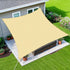 3 x 3 m Square HDPE Shade Sail - Beige Breathable Outdoor Sun Shade Canopy with Reinforced Edges and Metal D Rings for Patio, Garden, Backyard and Poolside
