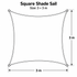 3 x 3 m Square HDPE Shade Sail - Beige Breathable Outdoor Sun Shade Canopy with Reinforced Edges and Metal D Rings for Patio, Garden, Backyard and Poolside
