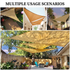 3 x 3 x 3 m Triangle HDPE Shade Sail - Beige Breathable Outdoor Sun Shade Canopy with Reinforced Edges and Metal D Rings for Patio, Garden, Backyard and Poolside