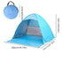 Large Pop Up Beach Tent - 200 x 165 x 130 cm Blue Portable Sun Shelter with Rear Mesh Vent, Sand Pocket, Extended Floor and Carry Bag for Beach and Outdoor Use