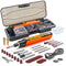 Orange Cordless Rotary Tool Kit - 3.7V USB-C Rechargeable Engraving Pen with LED Display, 6 Speed 16000RPM, Work Light and Accessories for Engraving, Grinding, Drilling and Polishing