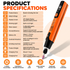 Orange Cordless Rotary Tool Kit - 3.7V USB-C Rechargeable Engraving Pen with LED Display, 6 Speed 16000RPM, Work Light and Accessories for Engraving, Grinding, Drilling and Polishing