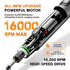 Orange Cordless Rotary Tool Kit - 3.7V USB-C Rechargeable Engraving Pen with LED Display, 6 Speed 16000RPM, Work Light and Accessories for Engraving, Grinding, Drilling and Polishing