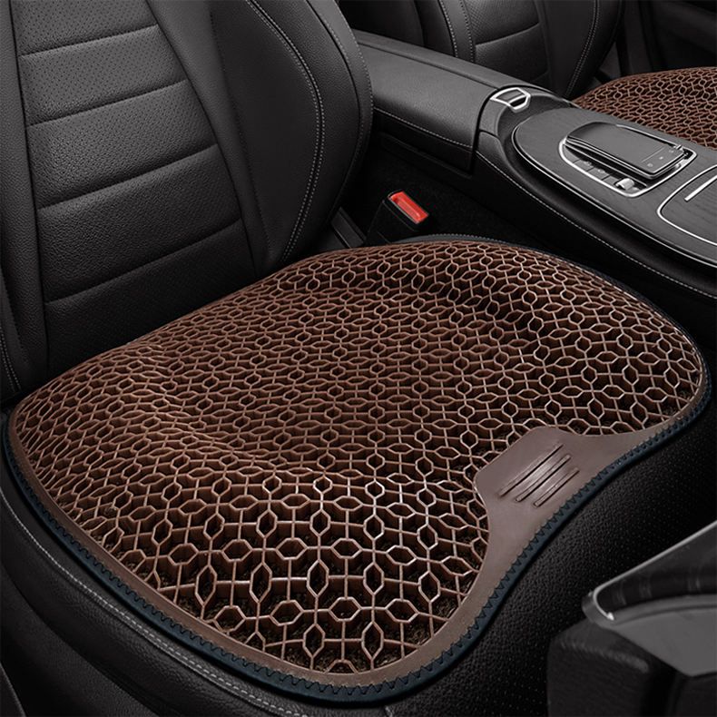 Black Breathable Gel Seat Cushion - 46 x 46 cm Honeycomb Cooling Car and Office Chair Pad with TPR Gel Surface, Foam Support and Reinforced Fabric Base for Everyday Sitting