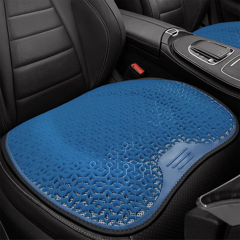 Black Breathable Gel Seat Cushion - 46 x 46 cm Honeycomb Cooling Car and Office Chair Pad with TPR Gel Surface, Foam Support and Reinforced Fabric Base for Everyday Sitting