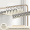 Creamy white Adjustable Pants Hangers 10 Pack - 31 cm Metal Clip Hangers with Non Slip Soft Grip Clips, Space Saving Wardrobe Organisers for Trousers, Skirts and Shorts