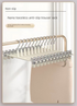 Creamy white Adjustable Pants Hangers 10 Pack - 31 cm Metal Clip Hangers with Non Slip Soft Grip Clips, Space Saving Wardrobe Organisers for Trousers, Skirts and Shorts