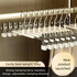 Creamy white Adjustable Pants Hangers 10 Pack - 31 cm Metal Clip Hangers with Non Slip Soft Grip Clips, Space Saving Wardrobe Organisers for Trousers, Skirts and Shorts