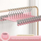 Pink Adjustable Pants Hangers 10 Pack - 31 cm Metal Clip Hangers with Non Slip Soft Grip Clips, Space Saving Wardrobe Organisers for Trousers, Skirts and Shorts
