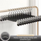 Black Adjustable Pants Hangers 10 Pack - 31 cm Metal Clip Hangers with Non Slip Soft Grip Clips, Space Saving Wardrobe Organisers for Trousers, Skirts and Shorts