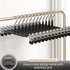 Black Adjustable Pants Hangers 10 Pack - 31 cm Metal Clip Hangers with Non Slip Soft Grip Clips, Space Saving Wardrobe Organisers for Trousers, Skirts and Shorts