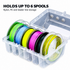 Fishing Line Spool Storage Box - Portable Transparent Multi Spool Organiser with Carry Handle, Tangle Free Line Management for Nylon, PE and Leader Tackle