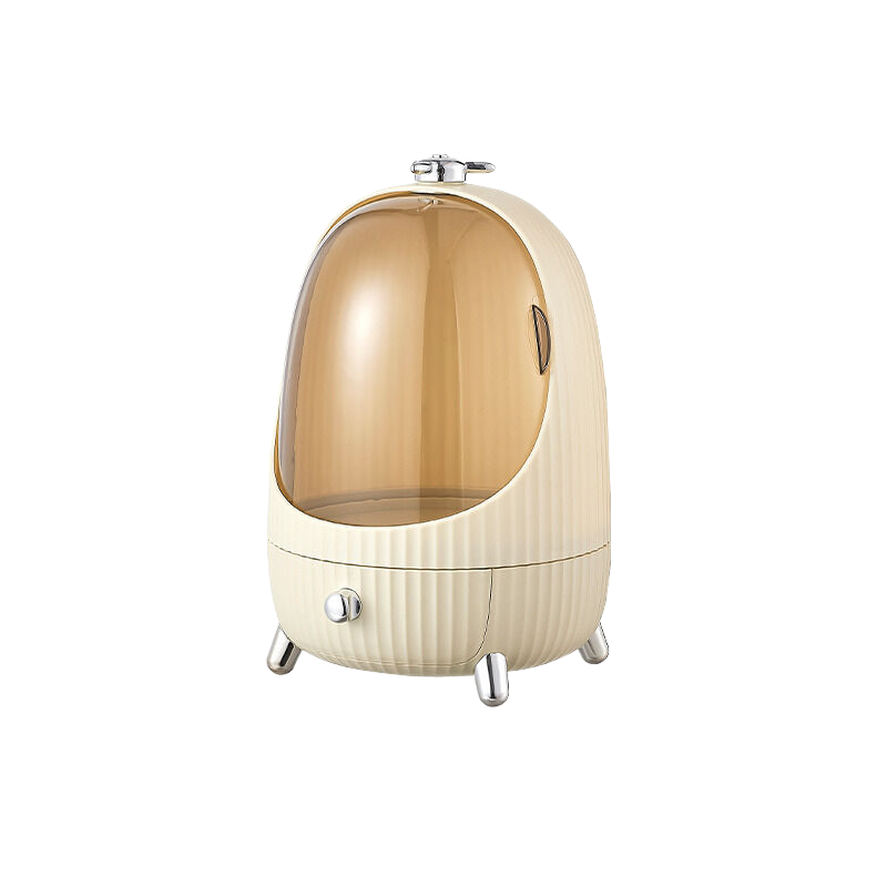 Egg shaped Makeup Organizer Large Cream White 21.5 * 33.8cm