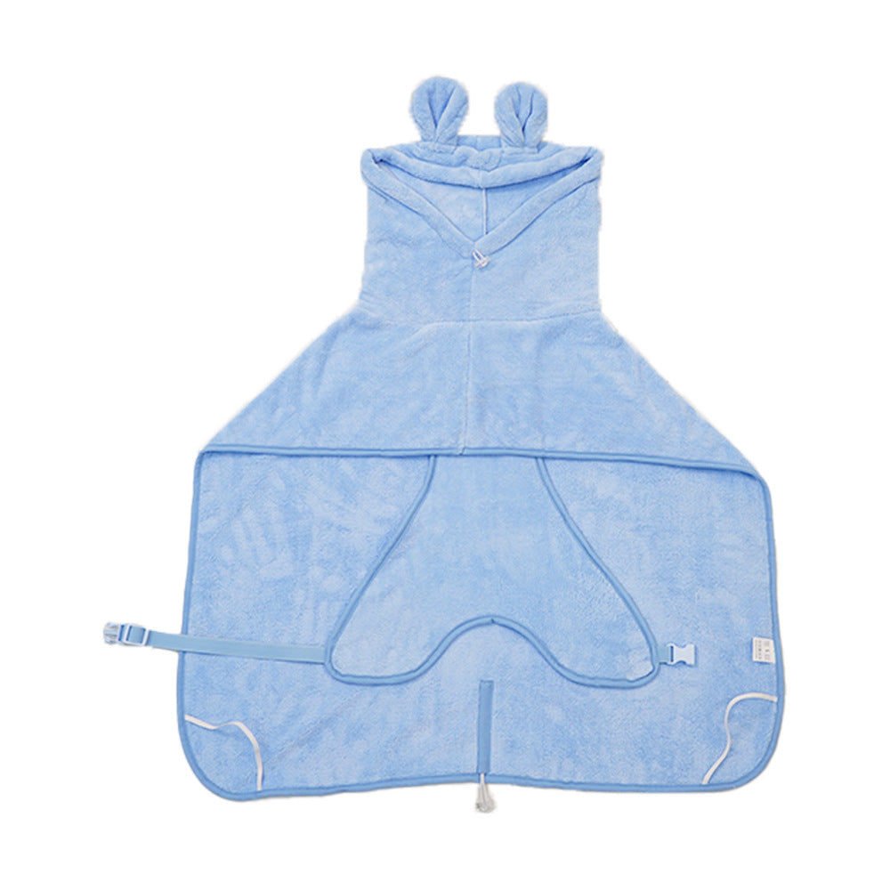 Blue Hooded Dog Bathrobe - Super Absorbent, Adjustable Fit, Cozy Pet Towel (Size : M)