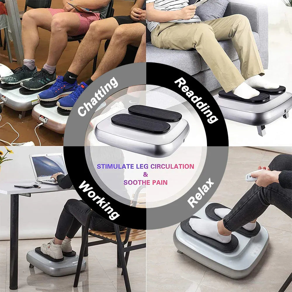 Portable Electric Circulation Leg Trainer Exerciser Machine With Remote Control Silver