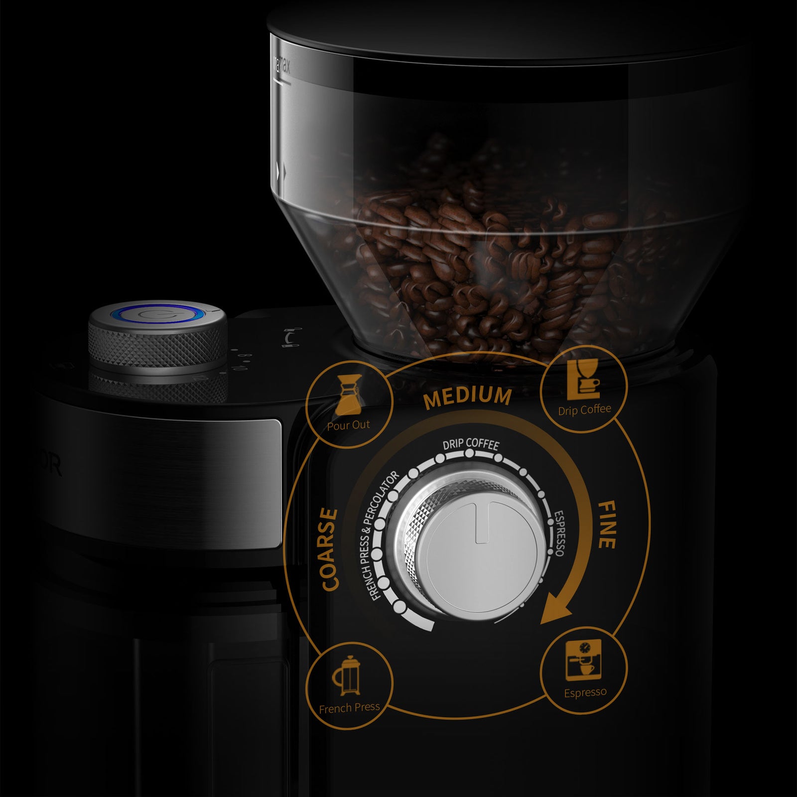 Perfect Grind 2 Electric Coffee Grinder, 15 Settings, 14 Cups