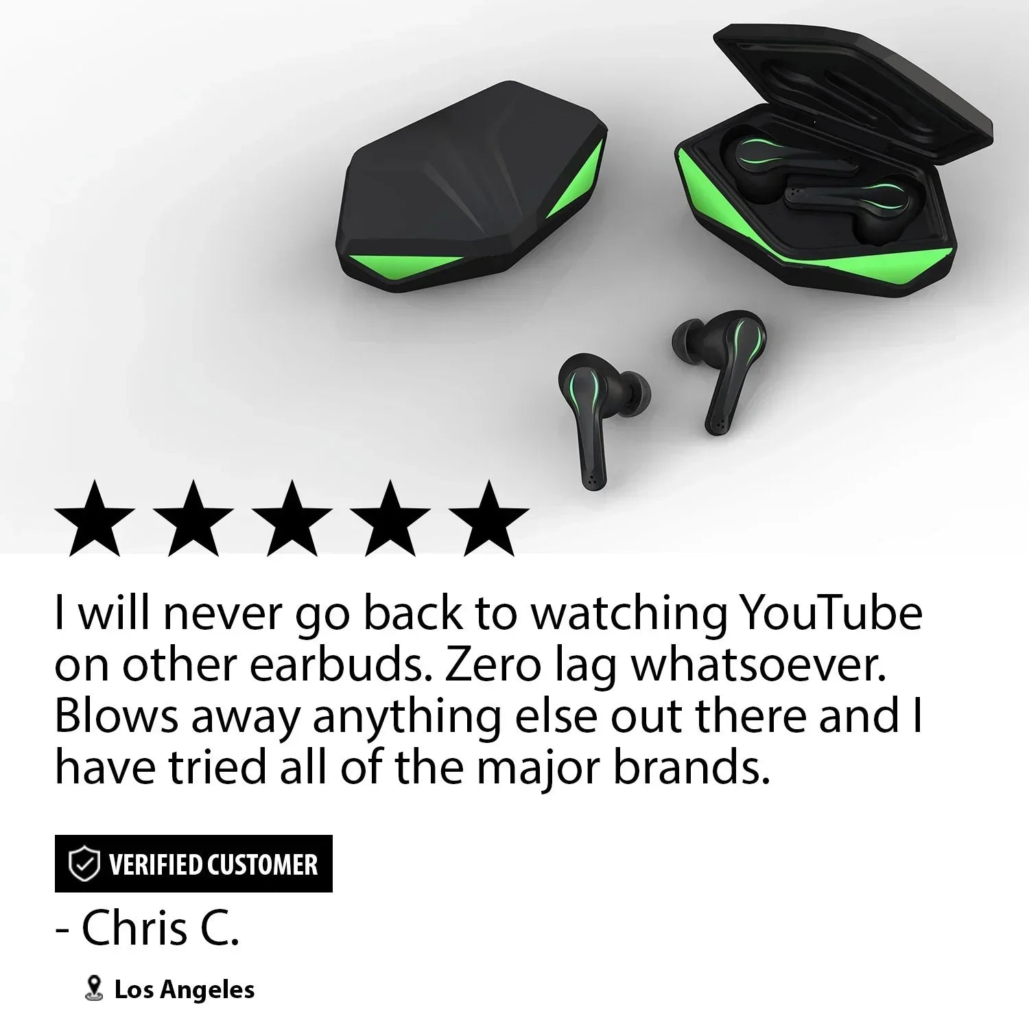 Matte Black  Edge Ultra Low Latency Bluetooth 5.0 Gaming True Wireless Earbuds - Free AU/NZ Shipping