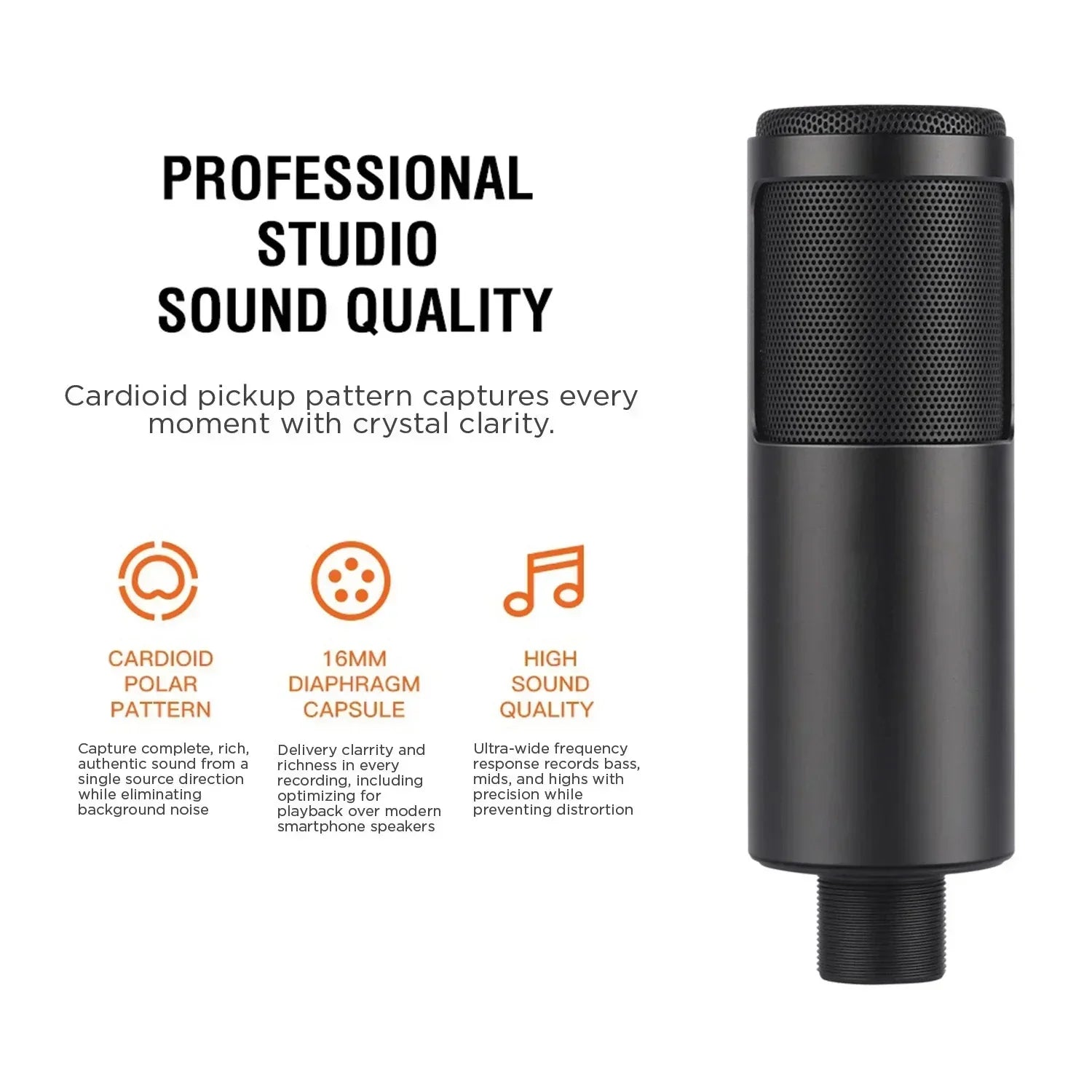 Studio Streaming Podcaster USB Microphone With Desk Tripod