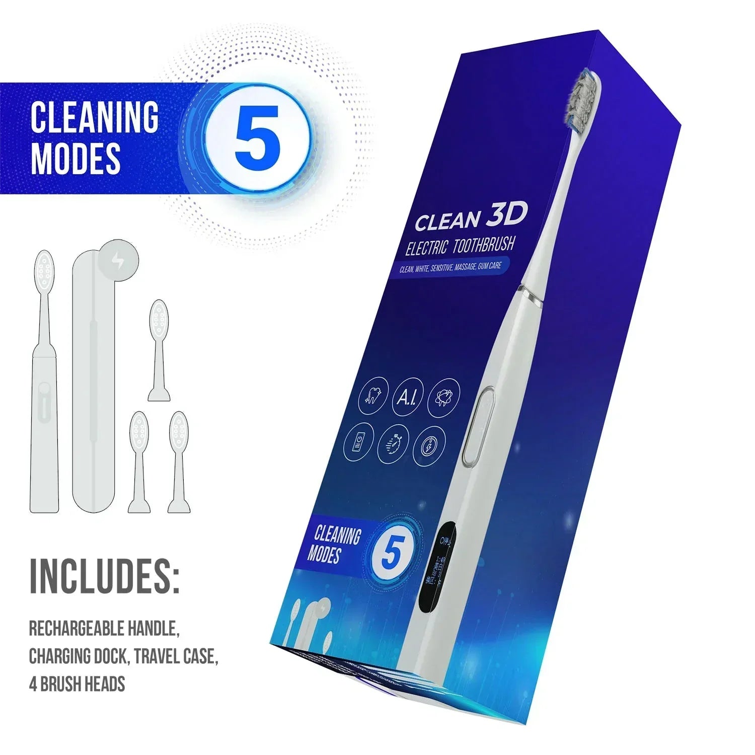 Clean 3D Rechargeable Toothbrush with SmartWhite Technology