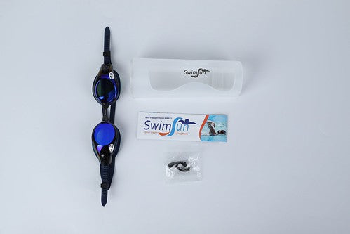 Mirrored prescription swimming goggles -4.0