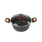 24cm Non-Stick Casserole Pot Marble Coated Induction Cookware with Lid