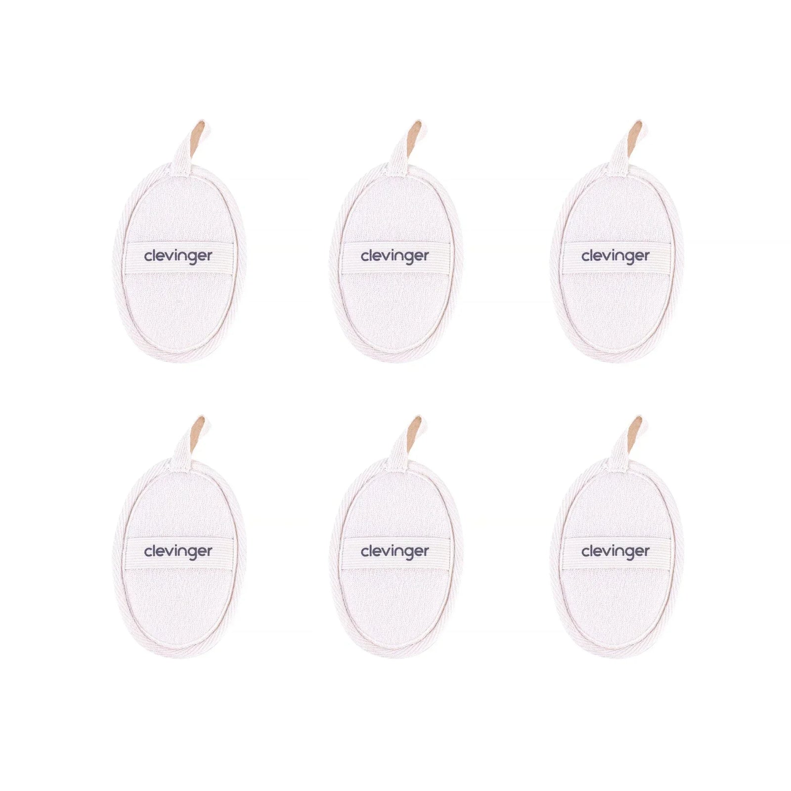 6 pcs Clevinger Eco Oval Facial Exfoliating Loofah – Biodegradable Skin Exfoliation Pads