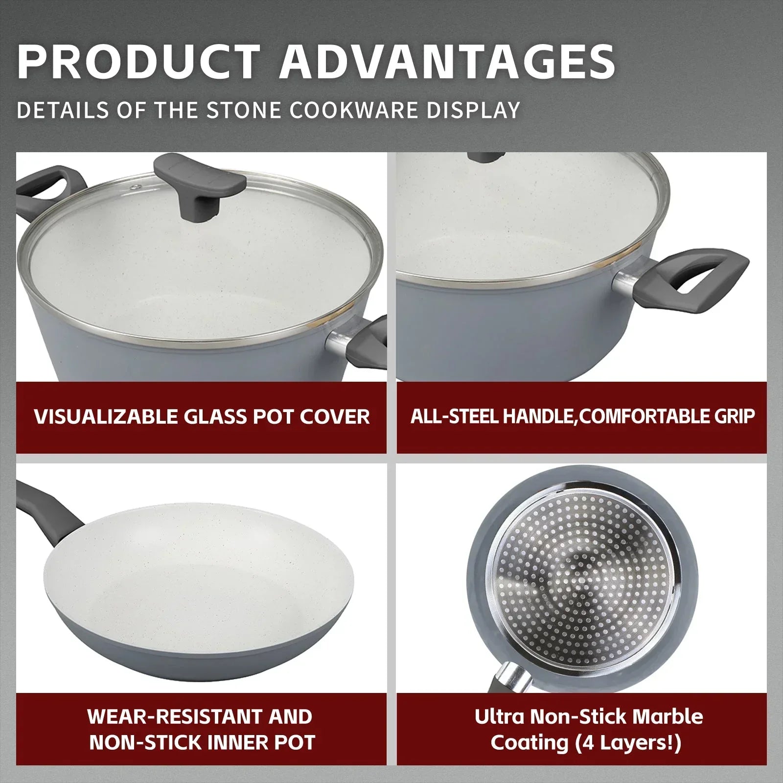 8 Pcs Clevinger Non-Stick Cookware Set