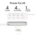 4 Outlet Power Board With Surge Protection with Individual Switches 1M Lead Cable