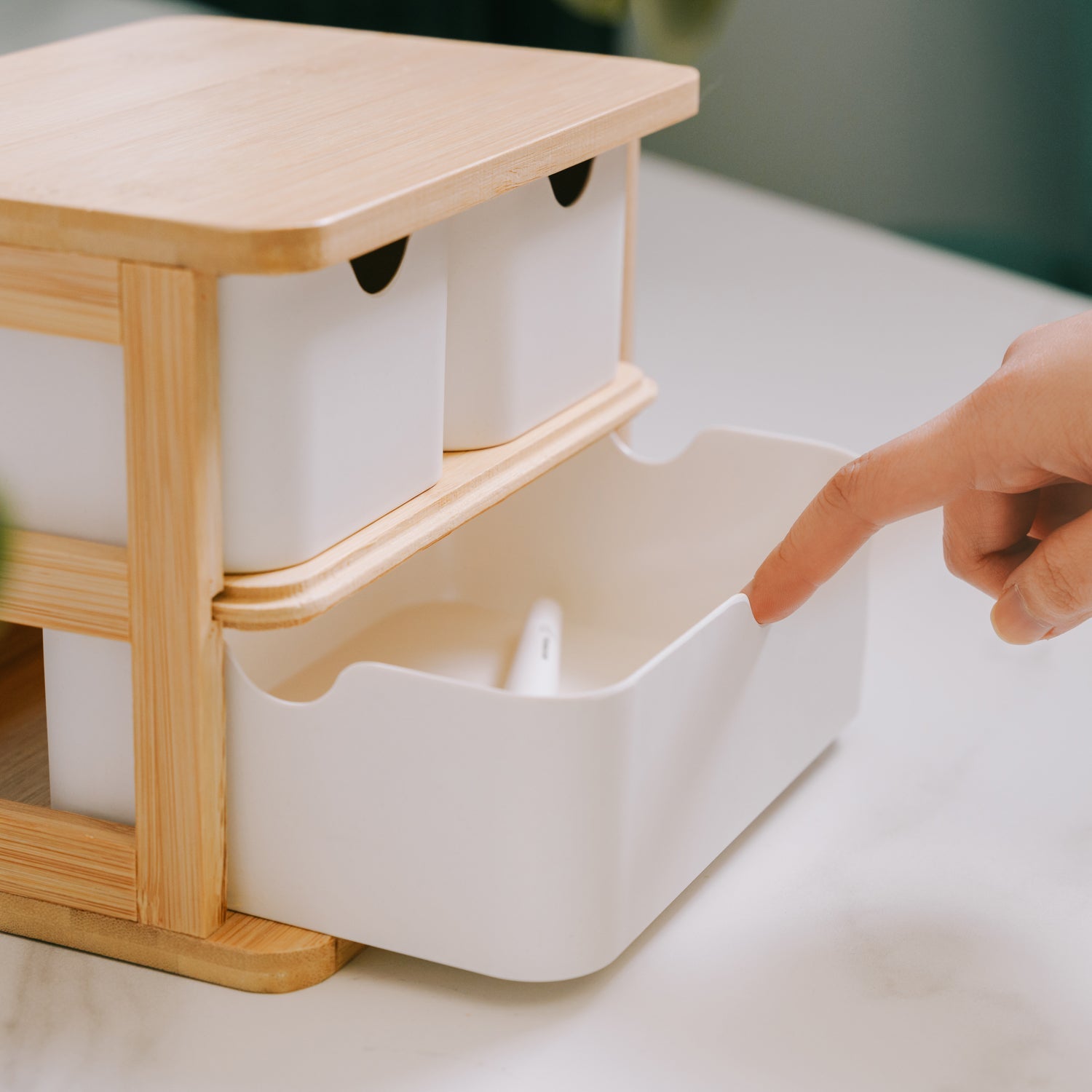 Bamboo Fibre Storage Drawer Set