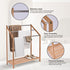 85cm Standing Towel Rack - Bamboo Towel Bar Metal 3-Tier