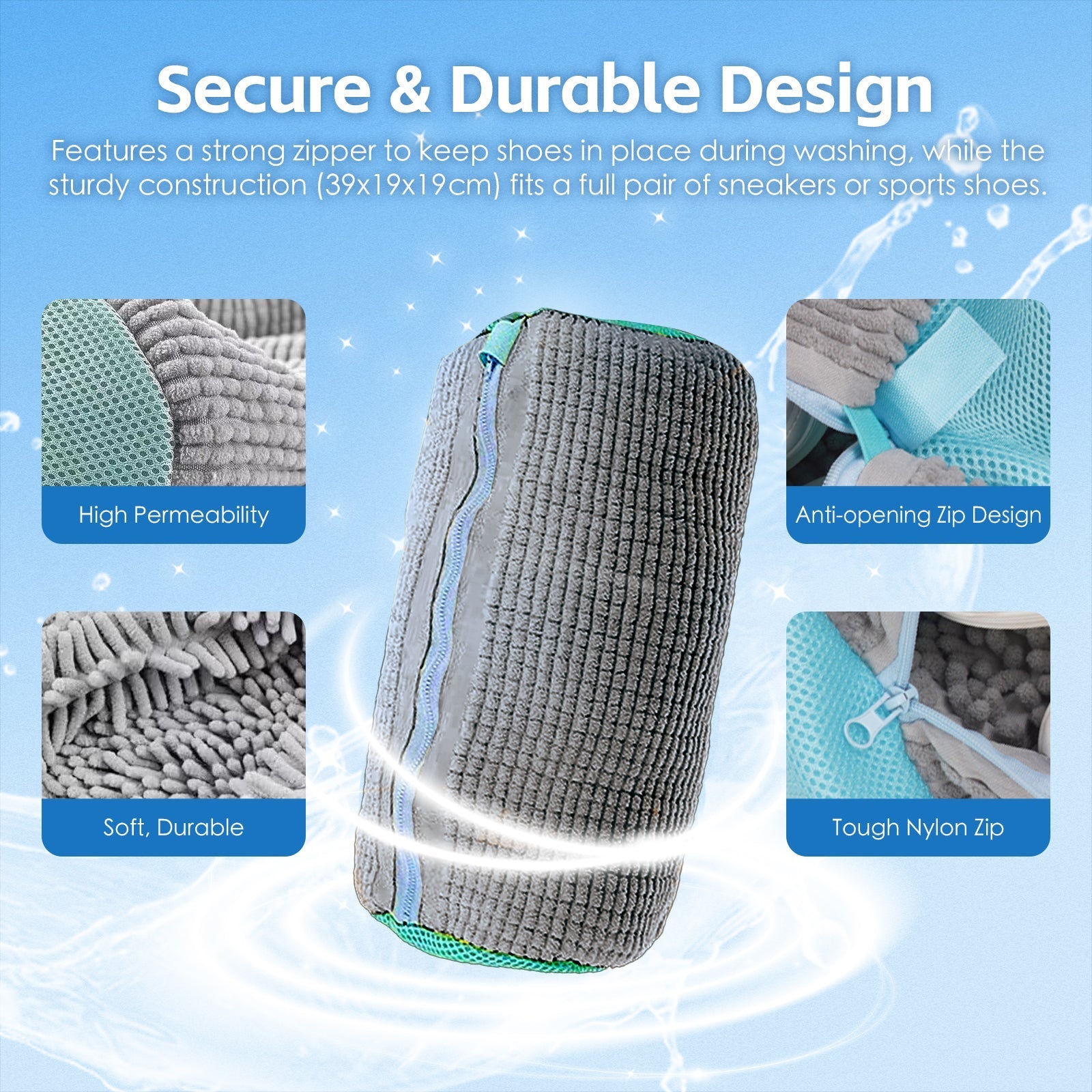 2Pcs Portable Shoe Washing Bag