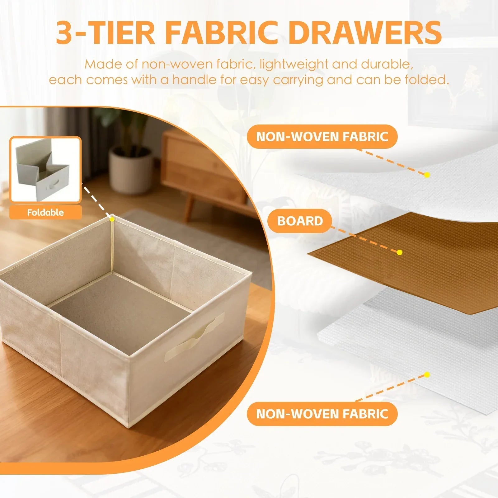 3 Drawer Bammboo Storage Chest