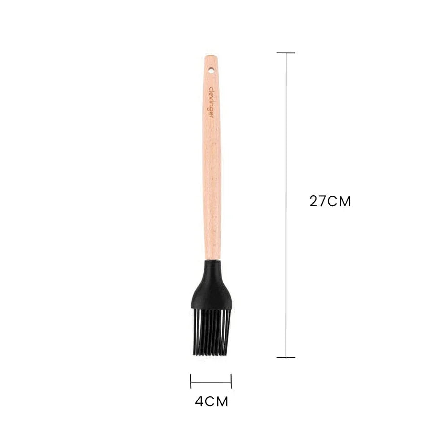 Beechwood & silicone basting brush charcoal