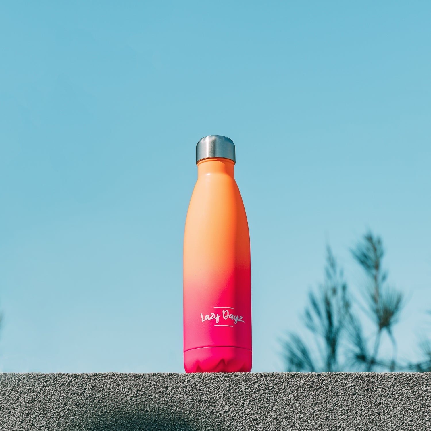 Lazy Dayz Daily Drink Bottle 500ml - Orange Pink Ombre